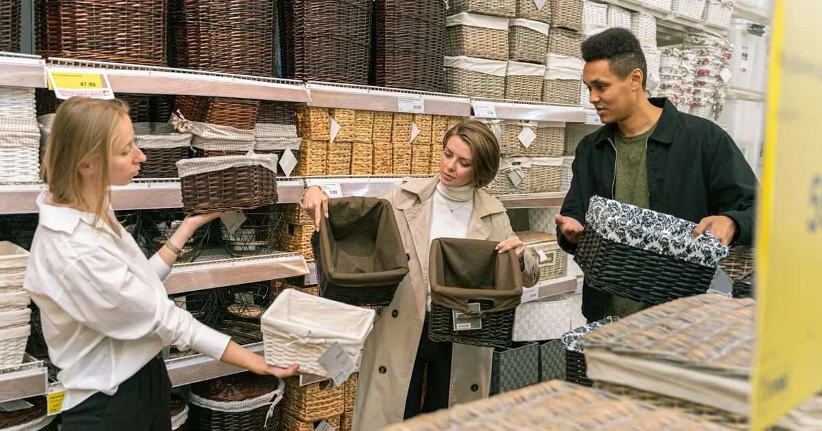 Shoppers engaging with products at a Bin Store Pal location.