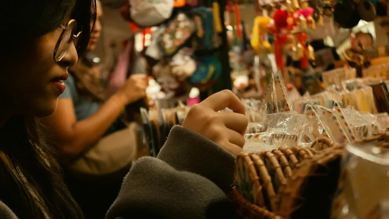 Shoppers browsing through bins of discounted and returned merchandise at a liquidation store