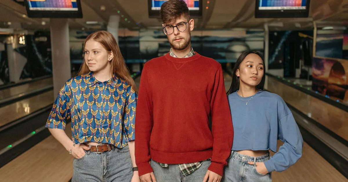 Group of friends having fun at a Bowling Pal league event