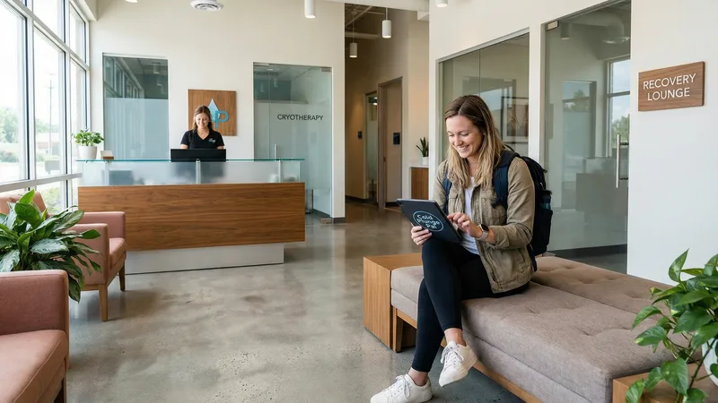 Inside a contrast therapy studio showing cold plunge pool and sauna side by side