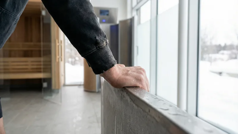 Cold plunge pool at a professional wellness facility with controlled temperature settings