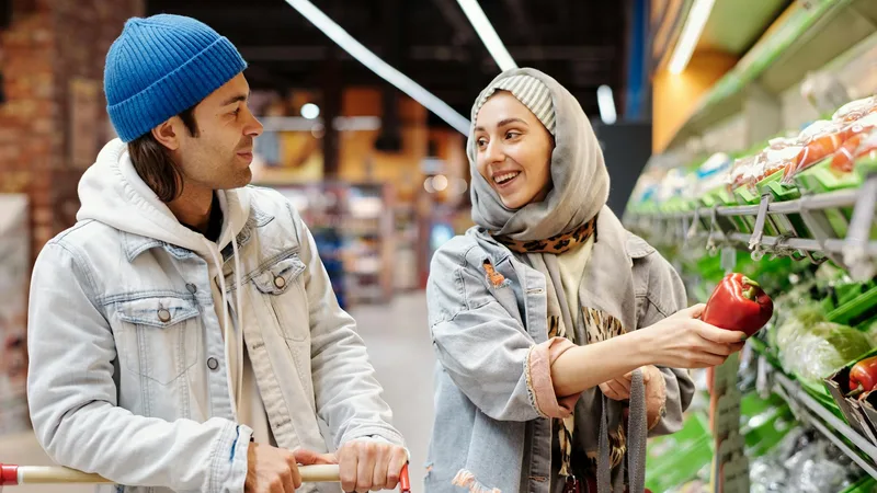 Family enjoying their shopping experience at Salvage Grocery Stores