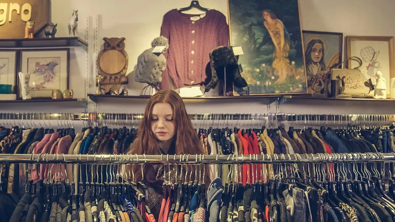 Colorful interior of a well-stocked surplus store with organized aisles of merchandise