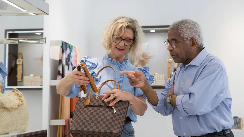 Shoppers exploring various items in a thrift store for Thrift Store Pal