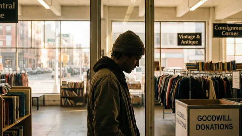 Friends discovering unique decor pieces at Thrift Store Pal.