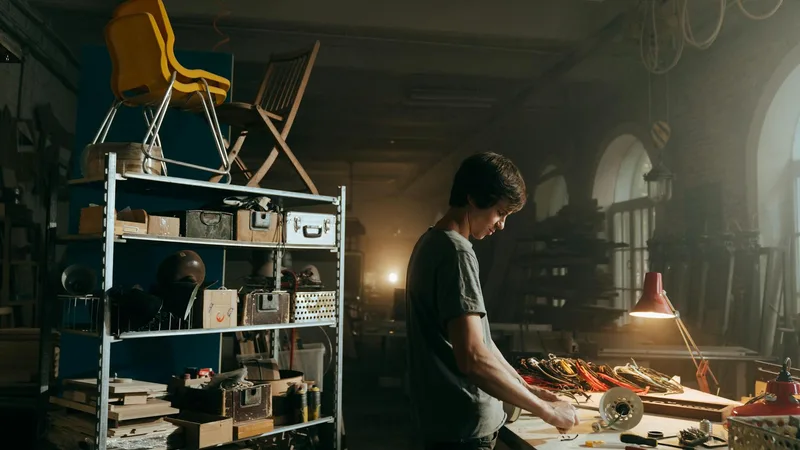 Person restoring furniture for Thrift Store Pal project